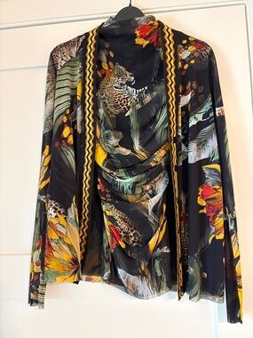 FUZZI Print Top and Cardigan